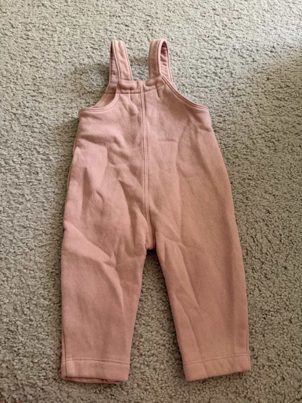 Old Navy Baby Pink Fleece Overalls 6-12 Months Toddler Winter Romper - Picture 2 of 4